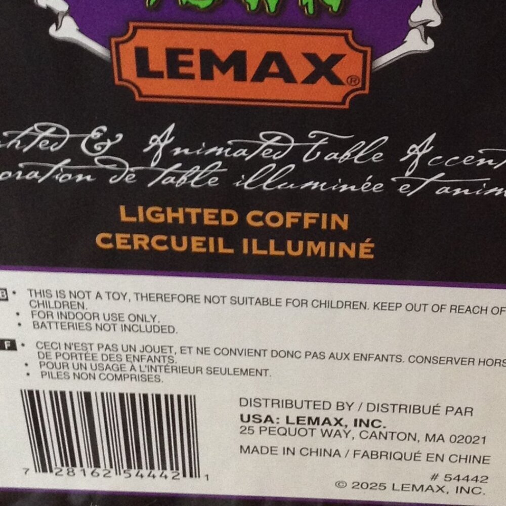 NWT LeMax Inc. Spooky Town #20, Lighted, Rotates, Musical Coffin, Halloween Chic - Picture 3 of 4